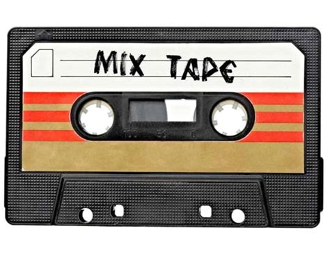 Photo of red and beige cassette tape labeled 'MIX TAPE' in marker